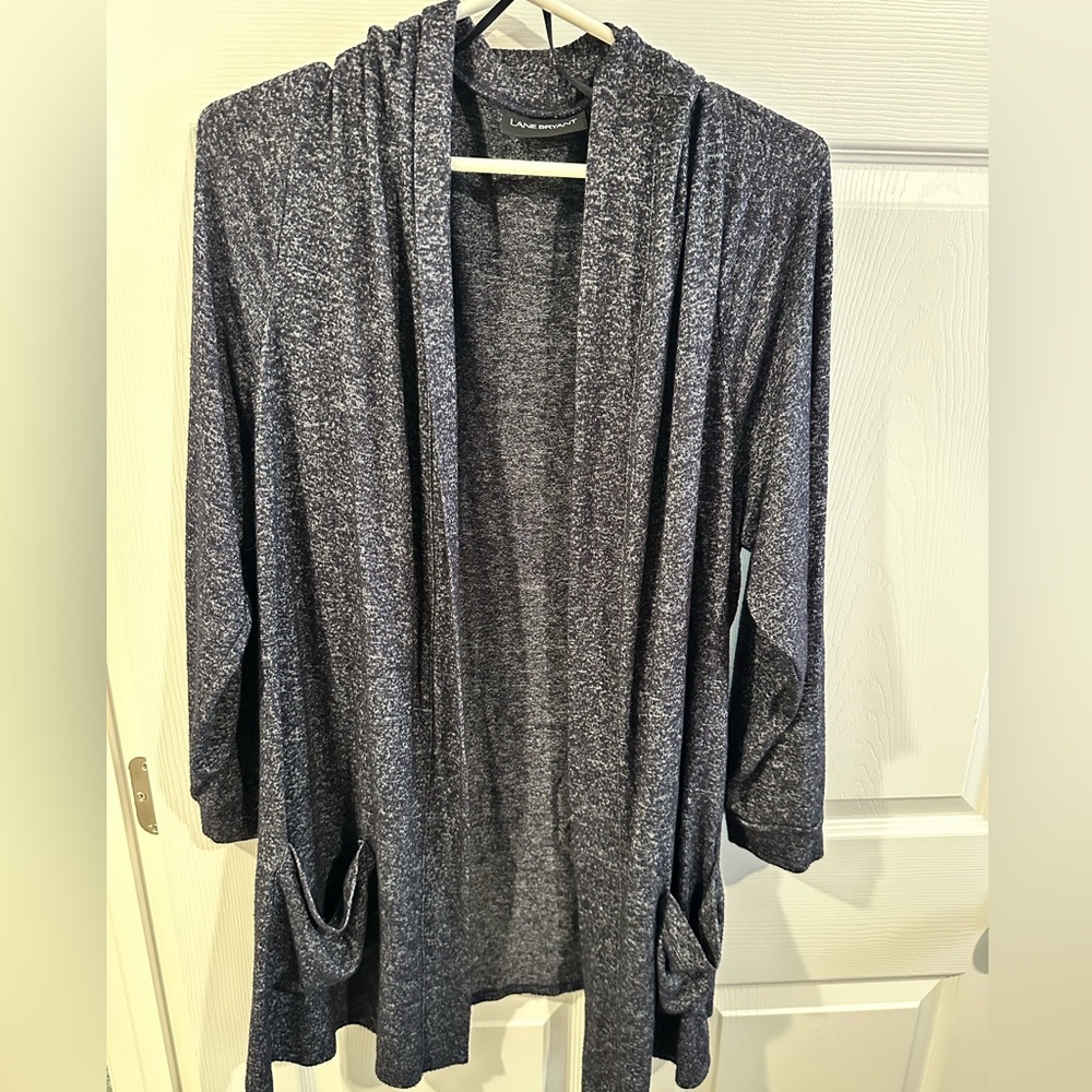 Lane Bryant Women's Charcoal Open Front Cardigan